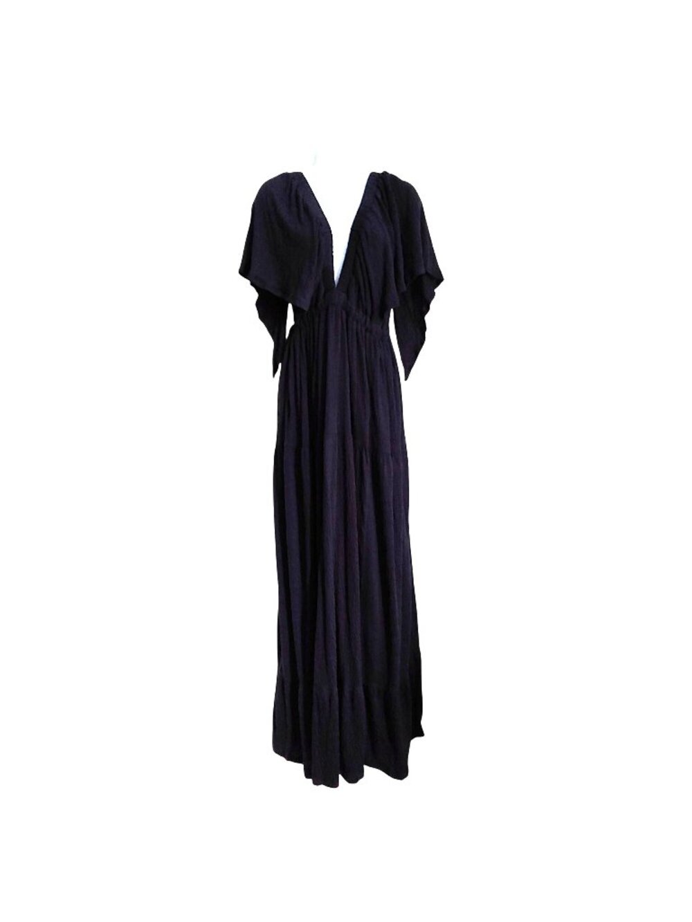 Free People Beach La La Tiered Maxi Dress Gauze Soft Boho Whimsygoth L